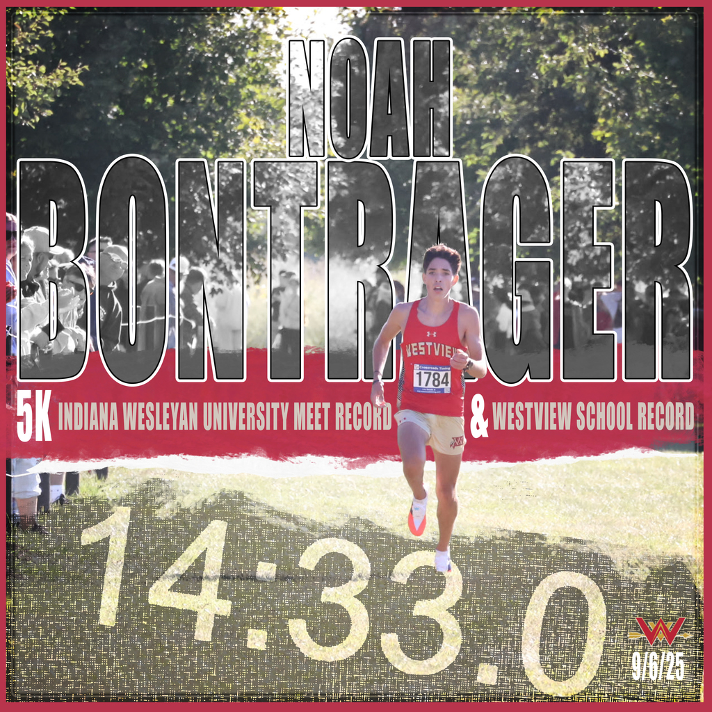 Noah Bontrager School Record & Meet Record 9/6/25 at IWU 14:33.0