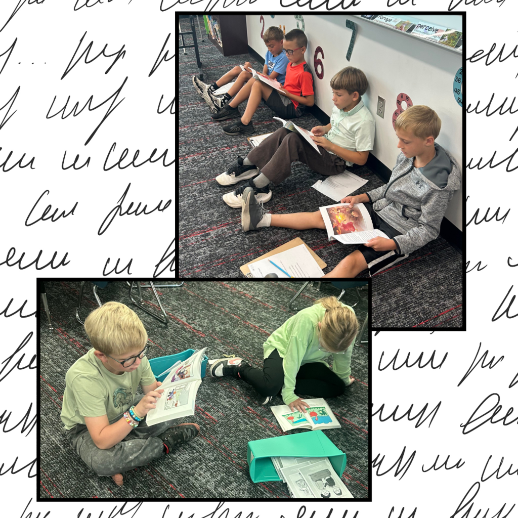 students reading