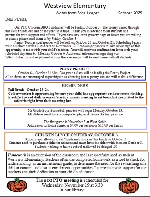 October Newsletter