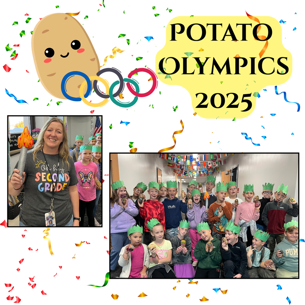 2nd graders participating in olympic-like games using a potato