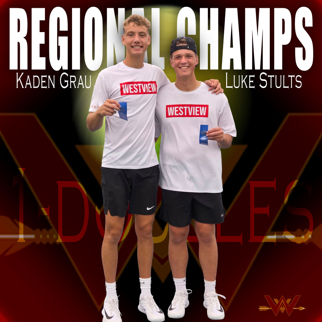 Kaden Grau and Luke Stults Regional Champions Varsity Boys Tennis 2025