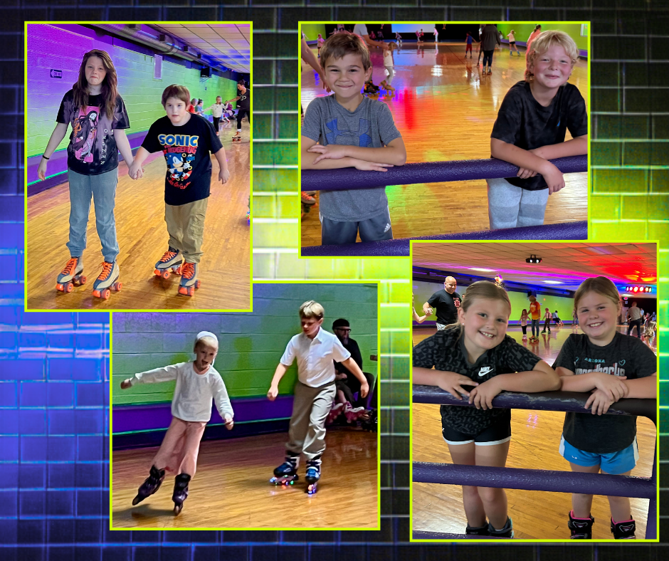 students skating