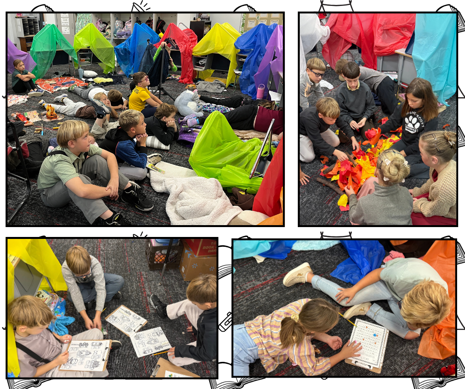 kids learning on camping day