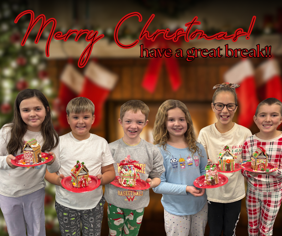 kids with gingerbread houses