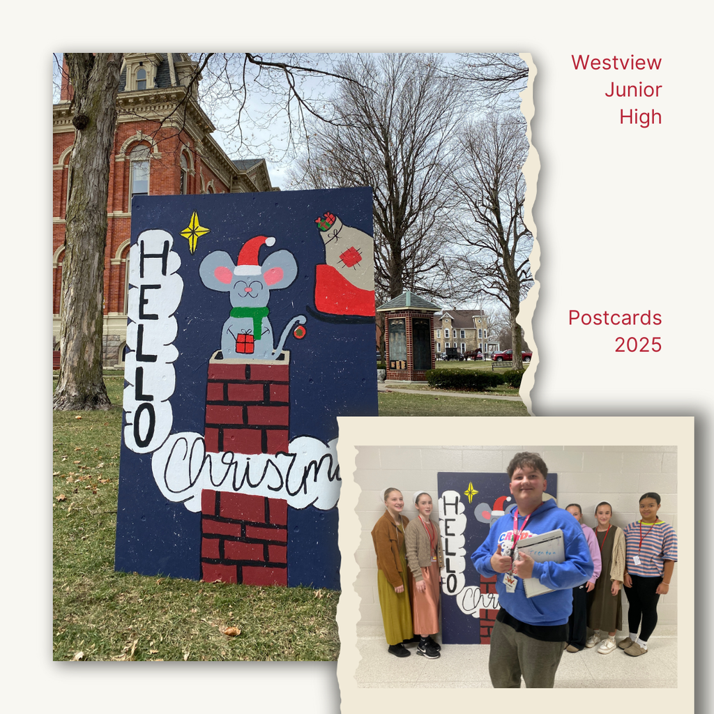 Hello Christmas postcard