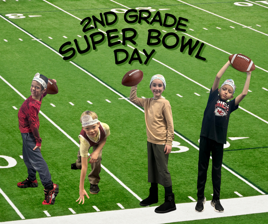 2nd grade dressed up for the super bowl