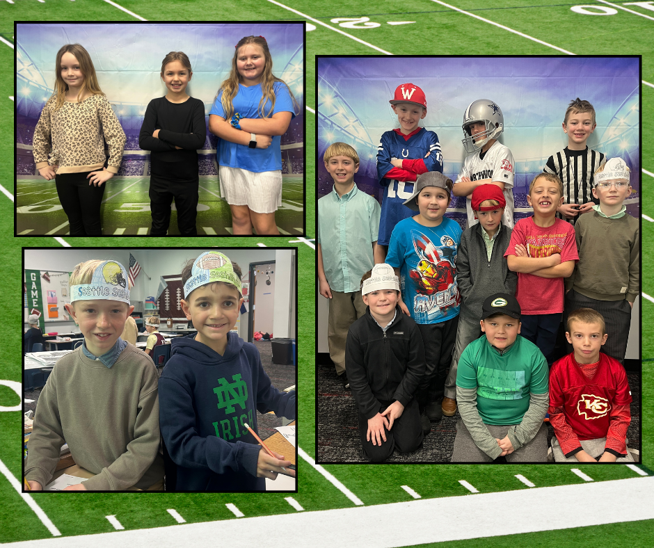 2nd grade dressed up for the super bowl