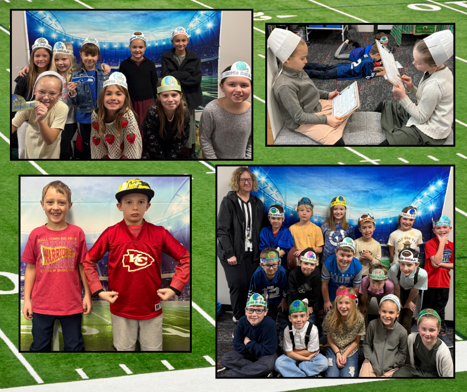 2nd grade dressed up for the super bowl