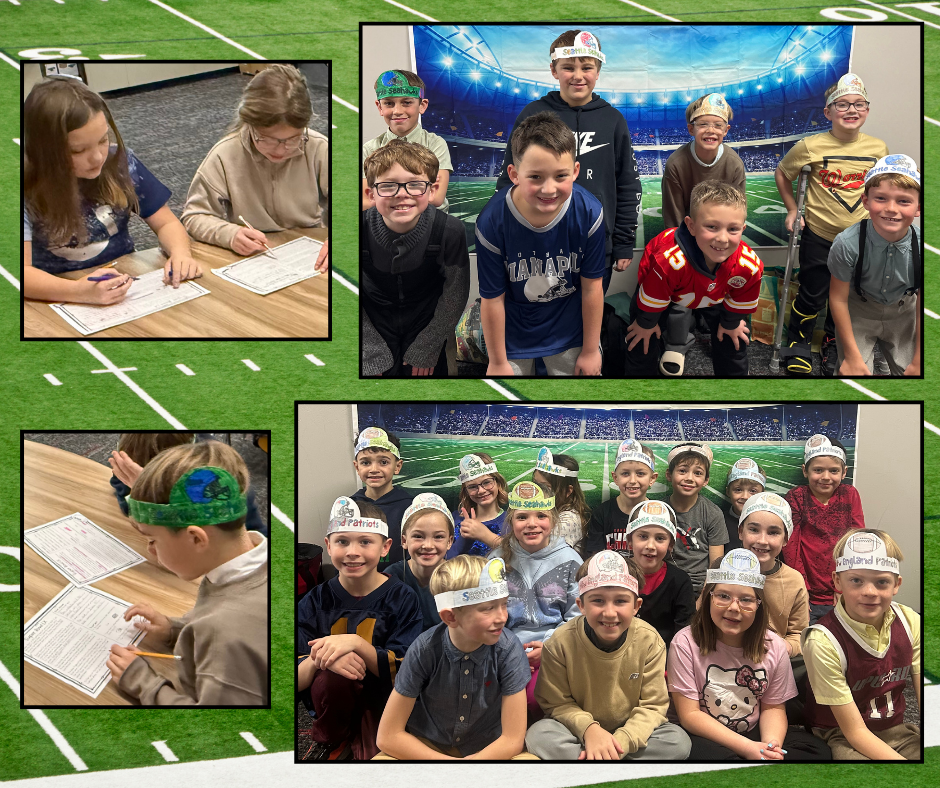 2nd grade dressed up for the super bowl