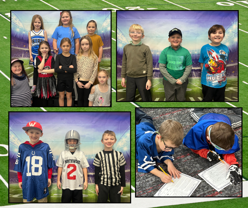 2nd grade dressed up for the super bowl