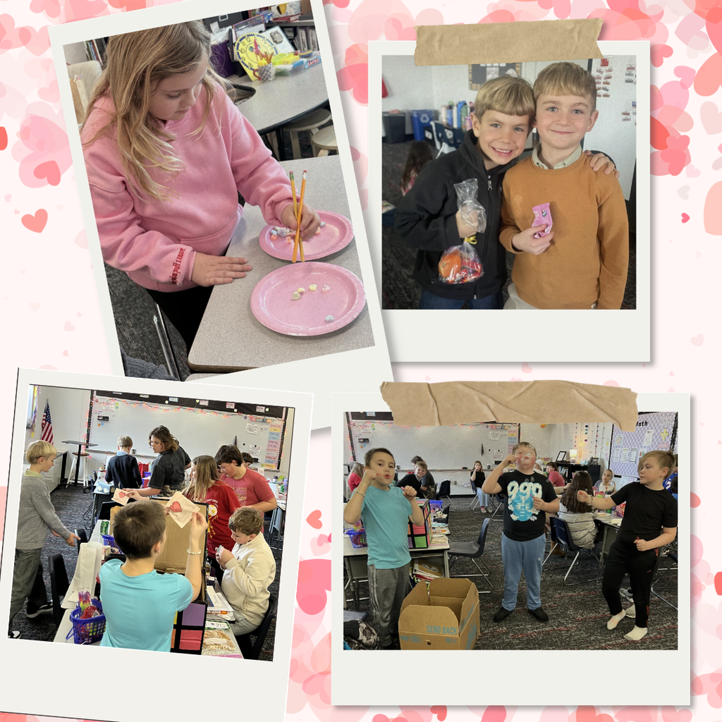 kids celebrating valentine's day