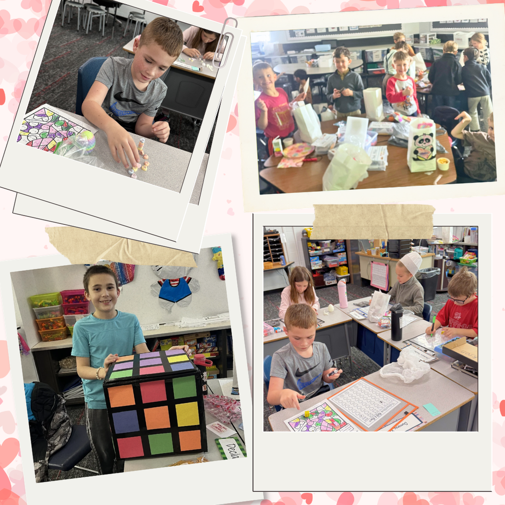 kids celebrating valentine's day