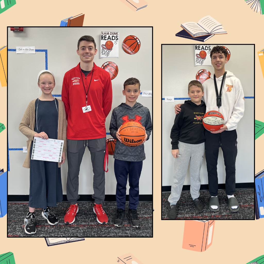 4th graders with basketball teams in the library
