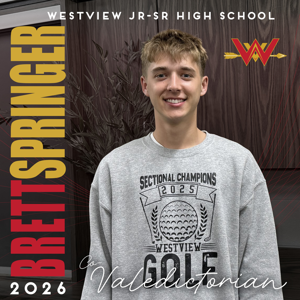 Brett Springer Co-Valedictorian Westview Jr-Sr High School 2026