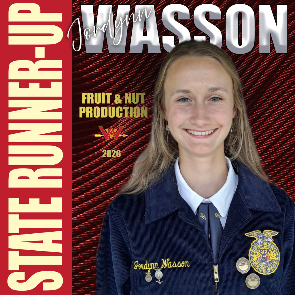 Jordynn Wasson State Runner-Up fruit and nut production 2026 FFA