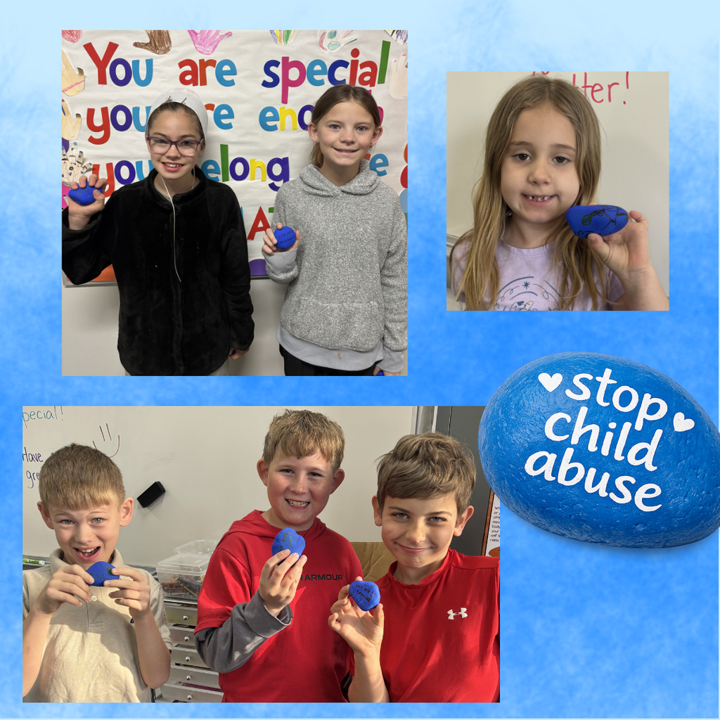 kids with their decorated rocks