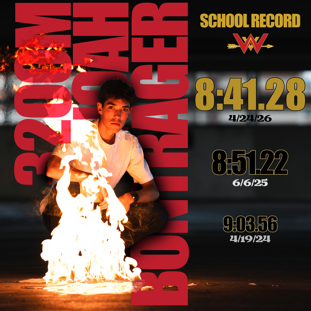 Noah Bontrager Westview School Record 3200 meter race 8:41.28. Faster than Prefontaine!