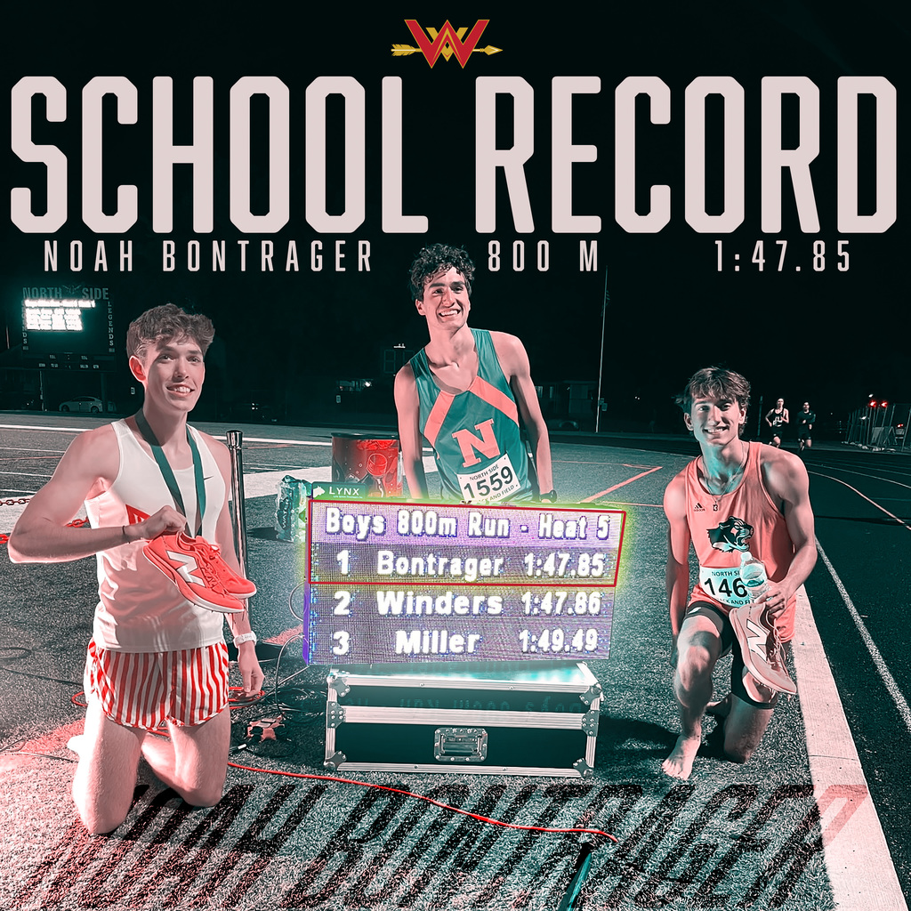 Noah Bontrager School Record 800 meter dash 1:47.85 5/9/26