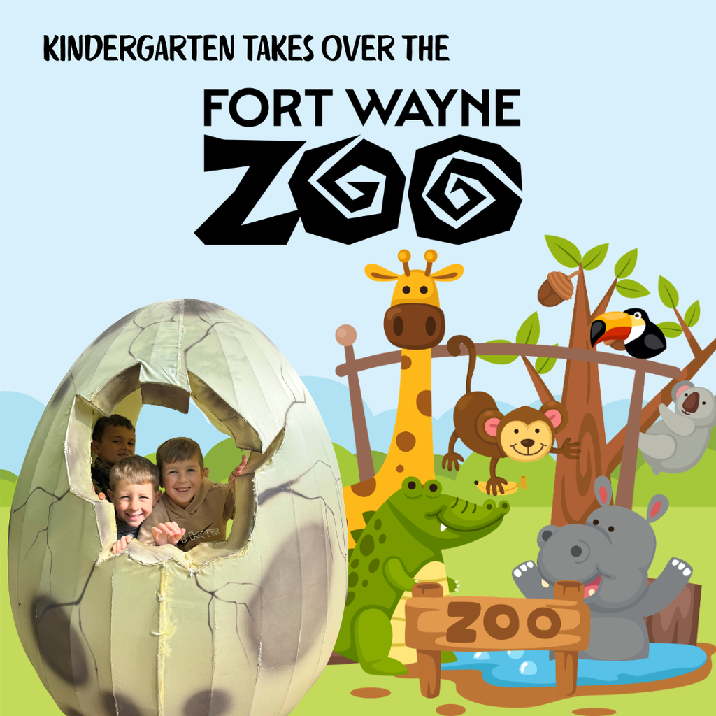 kindergarteners at the zoo