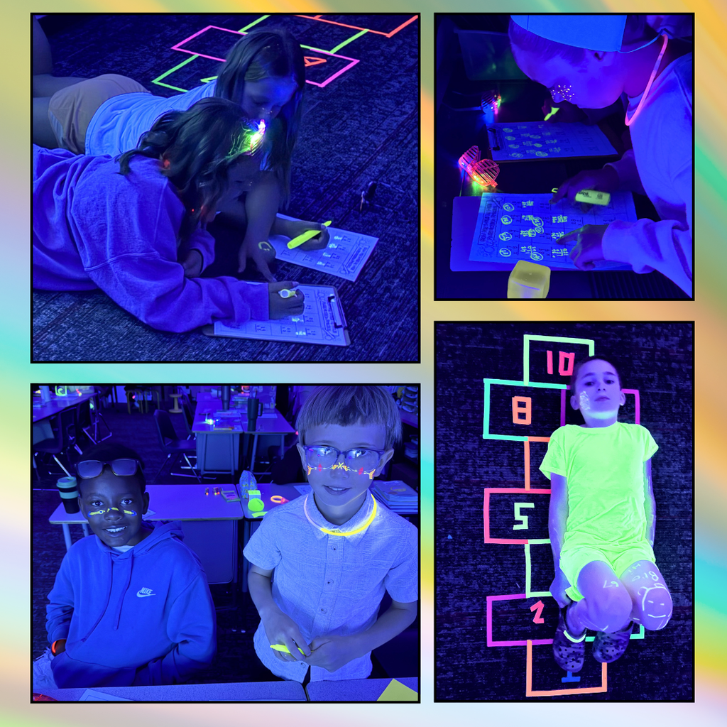 kids dressed up for glow in the dark fun