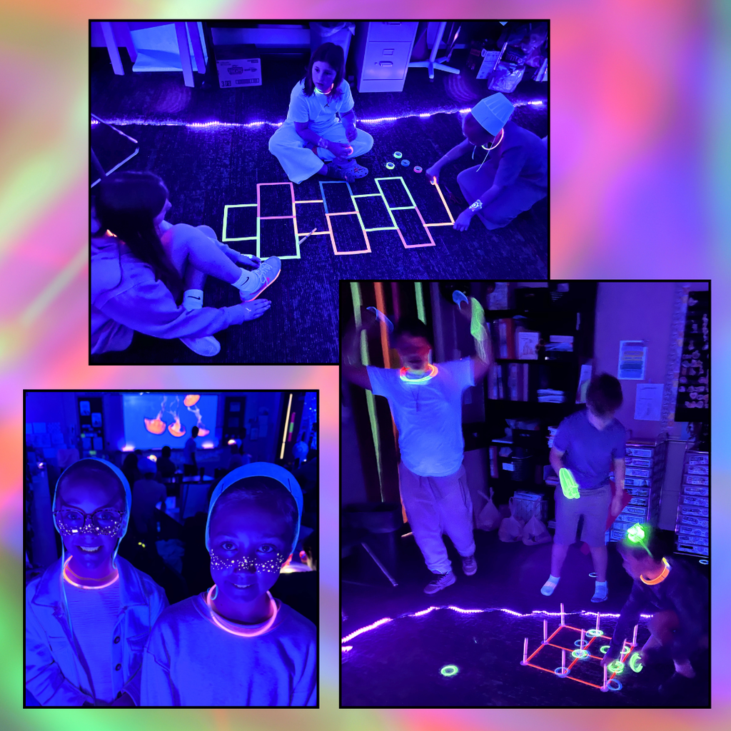 kids dressed up for glow in the dark fun