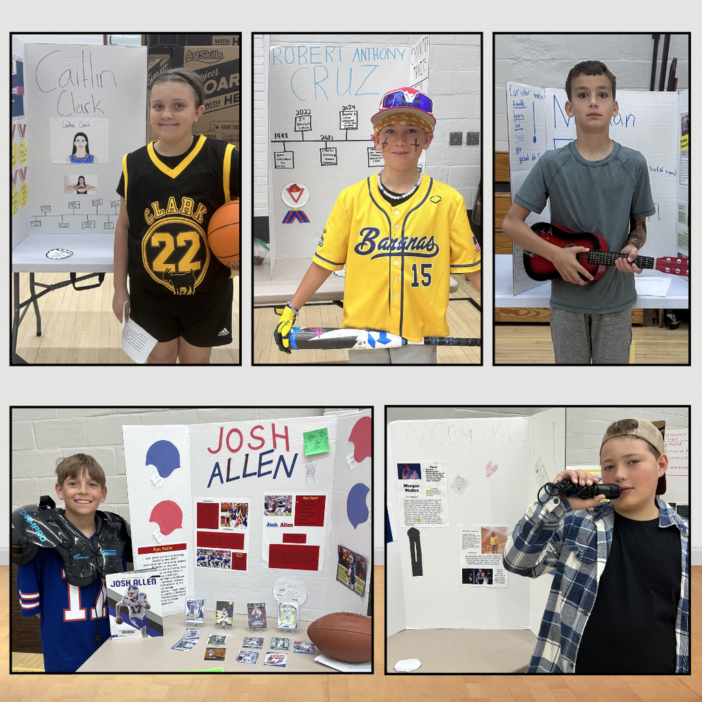 4th graders presenting their "wax figures"