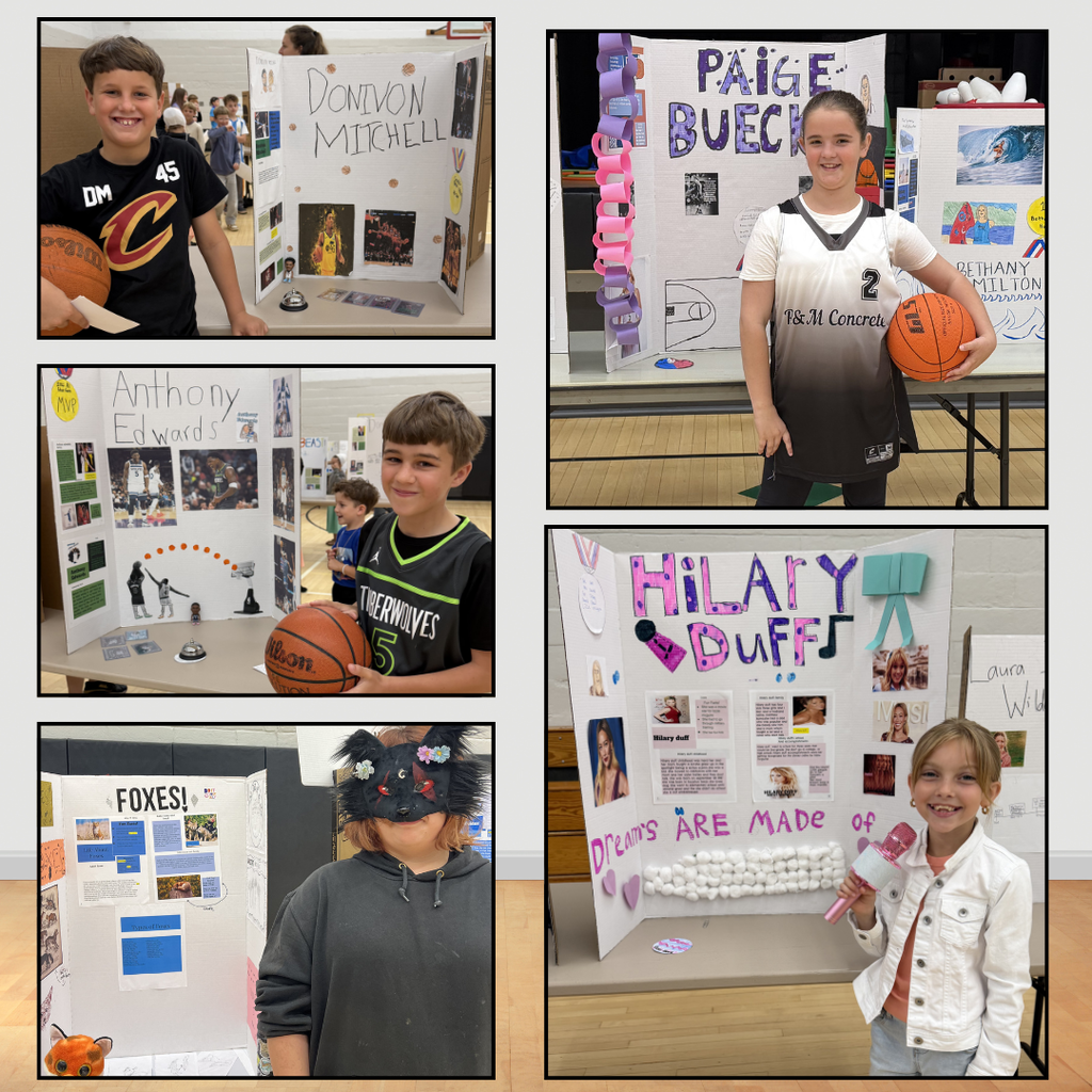 4th graders presenting their "wax figures"