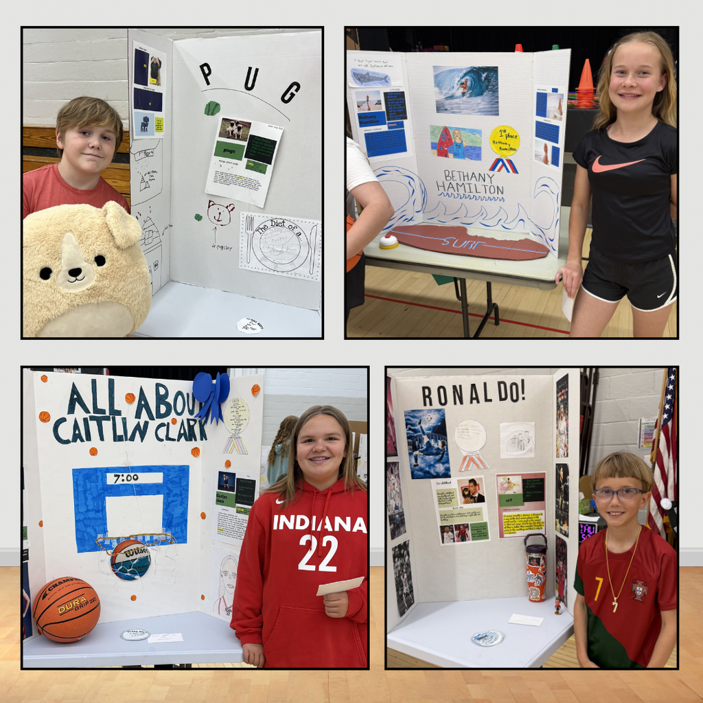 4th graders presenting their "wax figures"