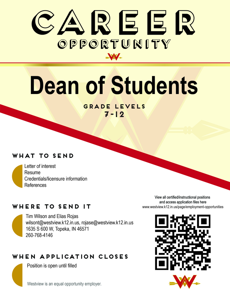 Dean of Students position
