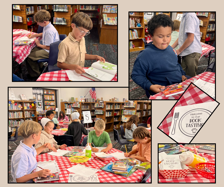 4th graders in the library