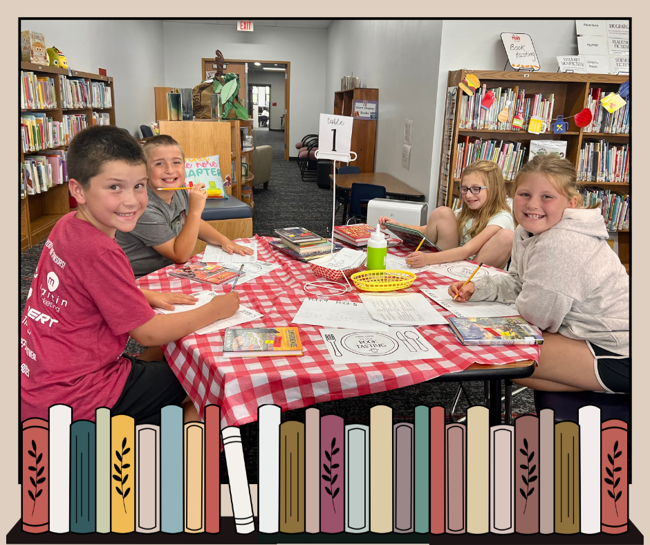 4th graders in the library
