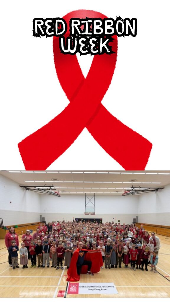 All school photo wearing red for Red Ribbon Week.