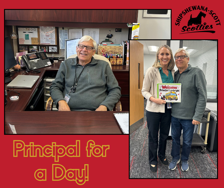 School board chair visiting the school
