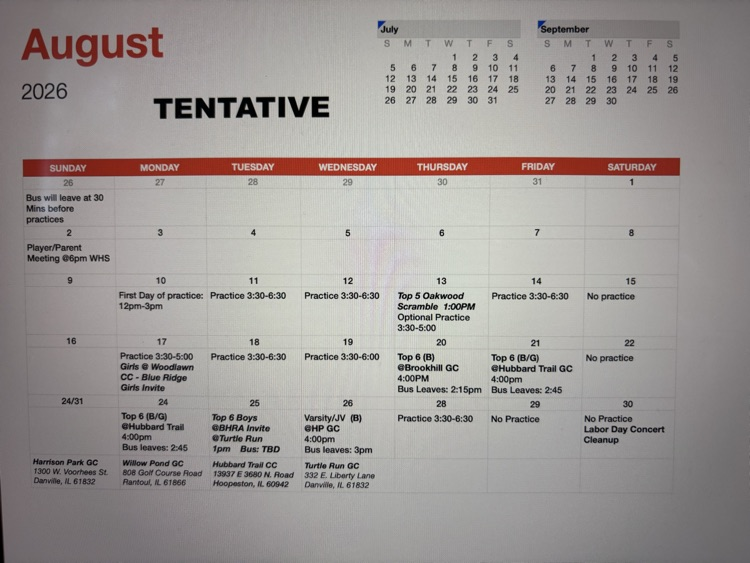 August practice 