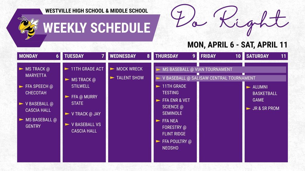 weekly schedule
