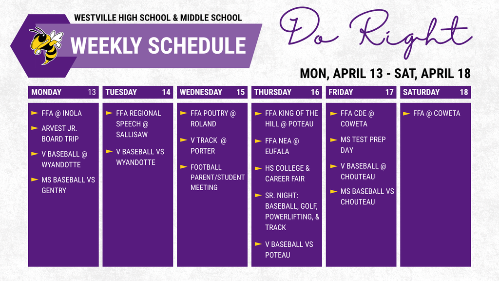 weekly schedule