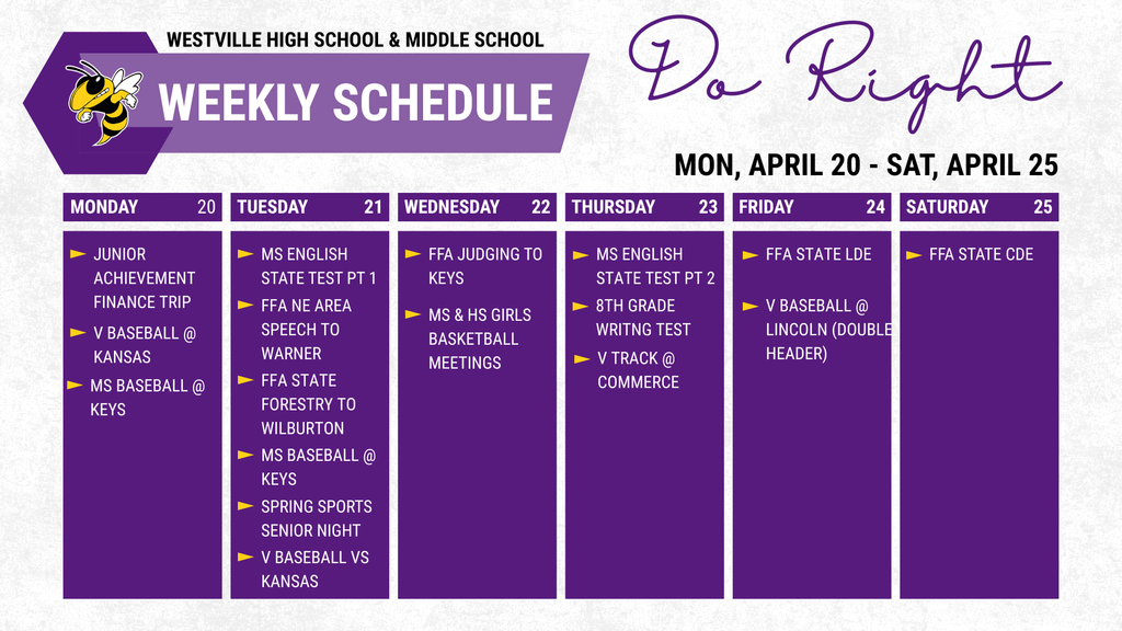 weekly schedule