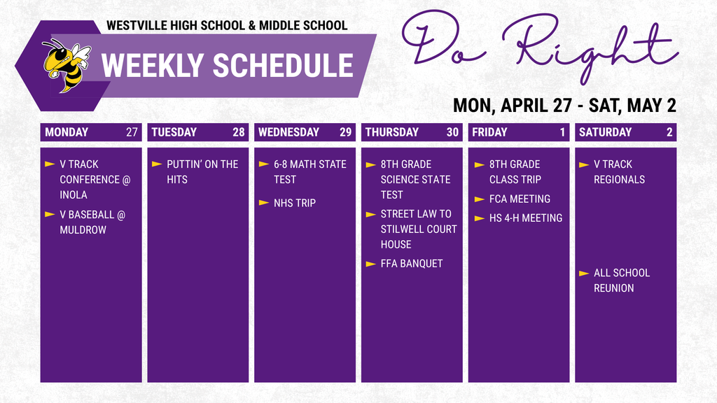 weekly schedule