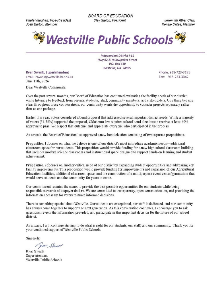 Letter from Mr. Swank