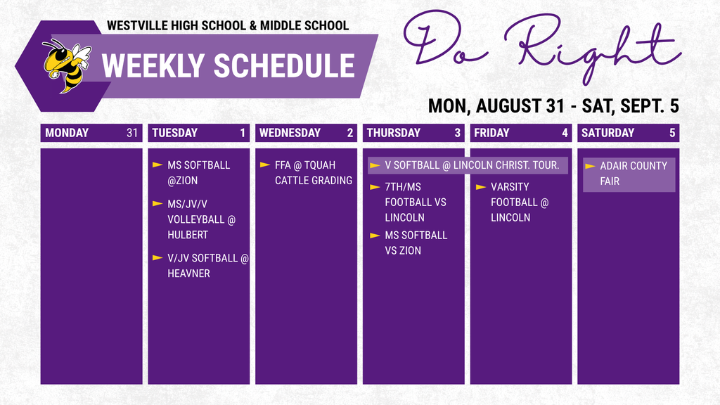 high school weekly schedule