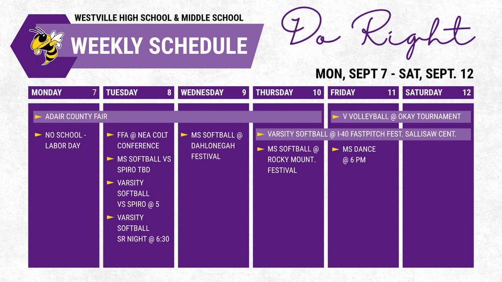 weekly schedule