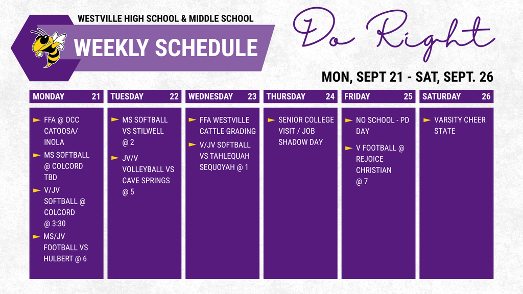 weekly schedule
