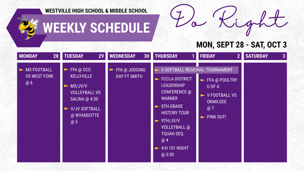 weekly schedule