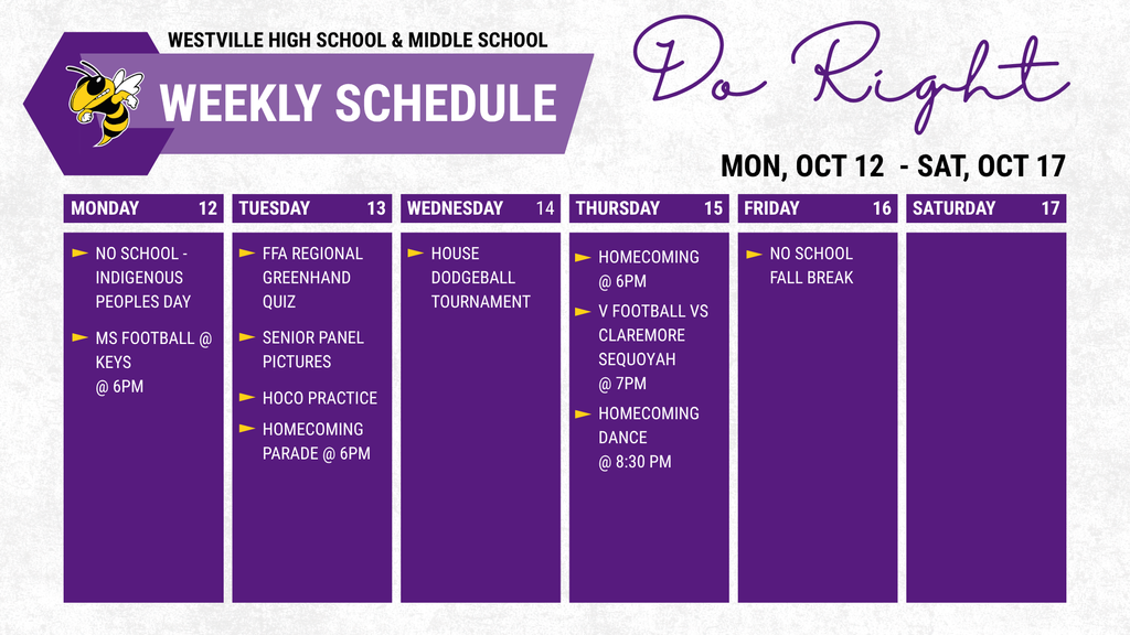 weekly schedule
