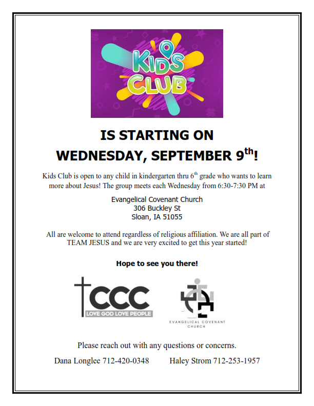 Kids Club Flyer