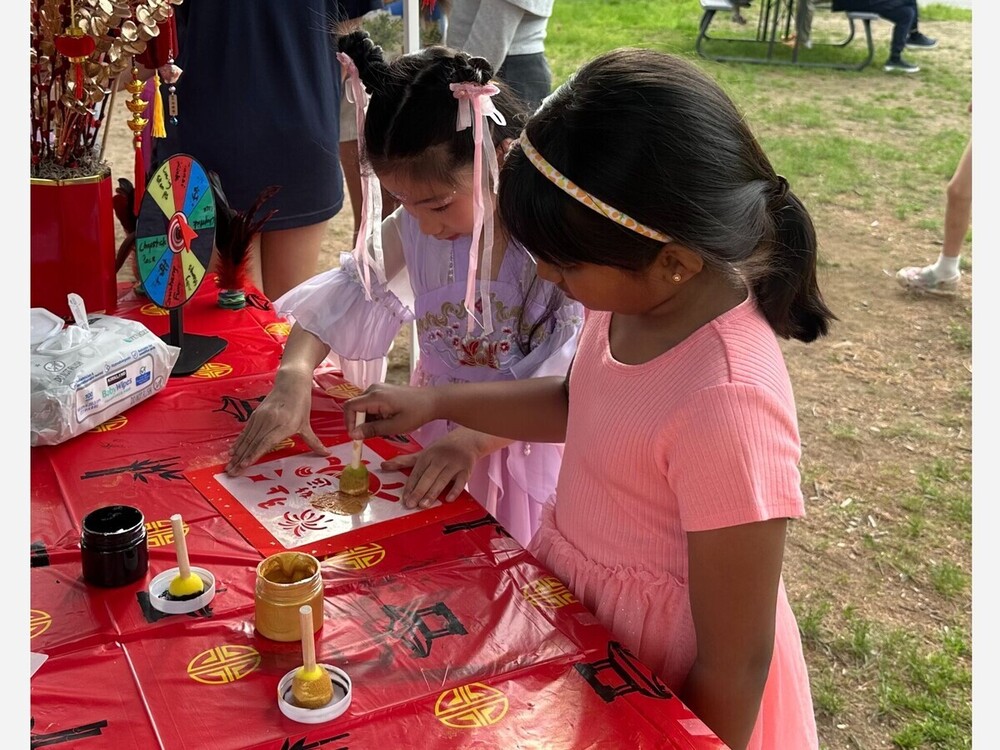 students doing activity at cultural festival