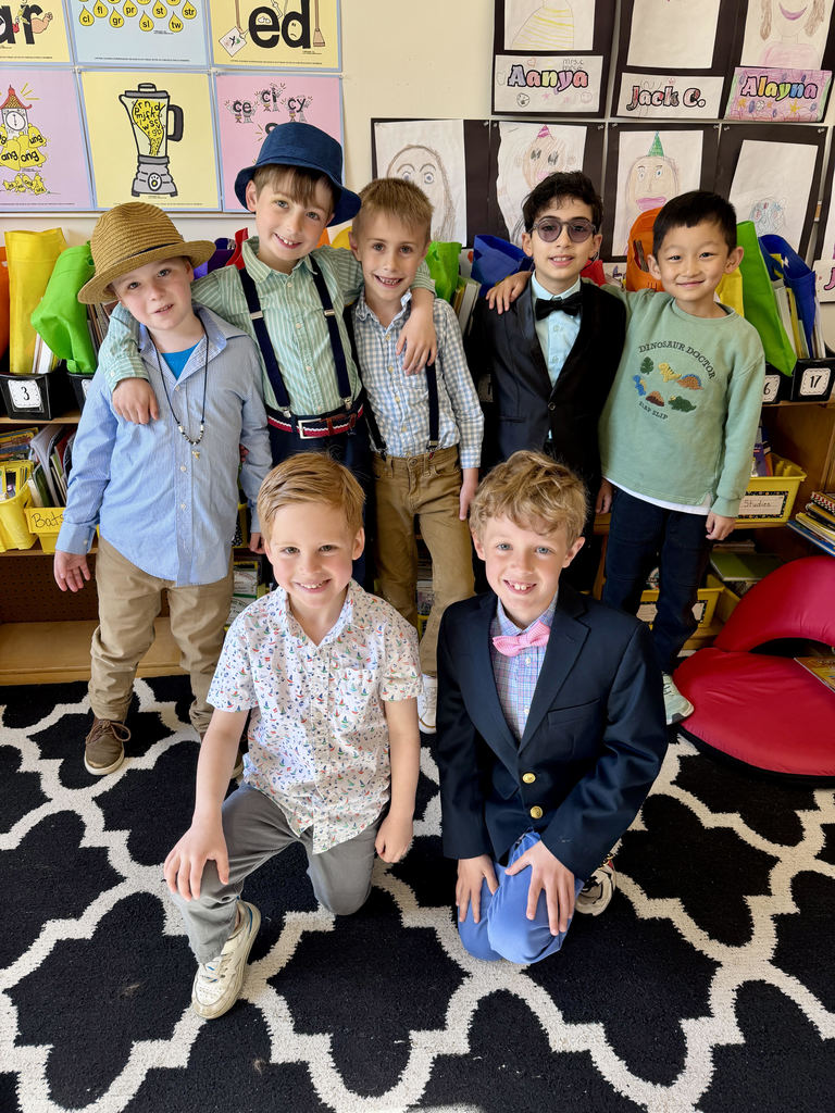 First grade students in Kentucky Derby attire