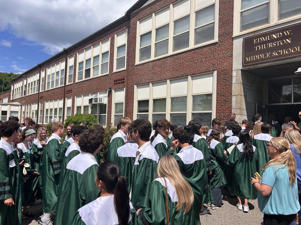 Grads outside school