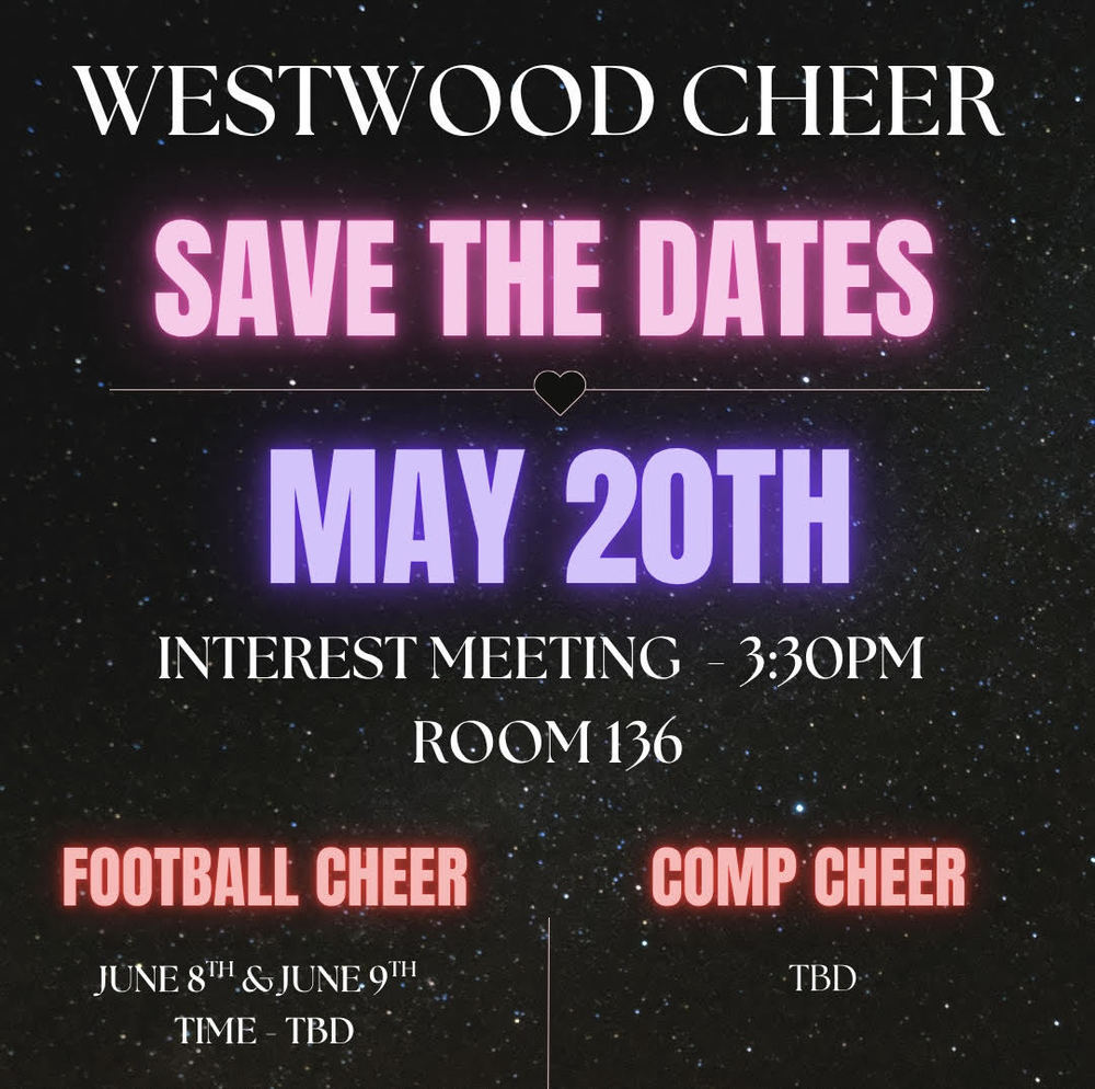 Westwood Cheer Save the Date