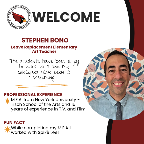 Meet Stephen Bono, our new Leave Replacement Art Teacher!